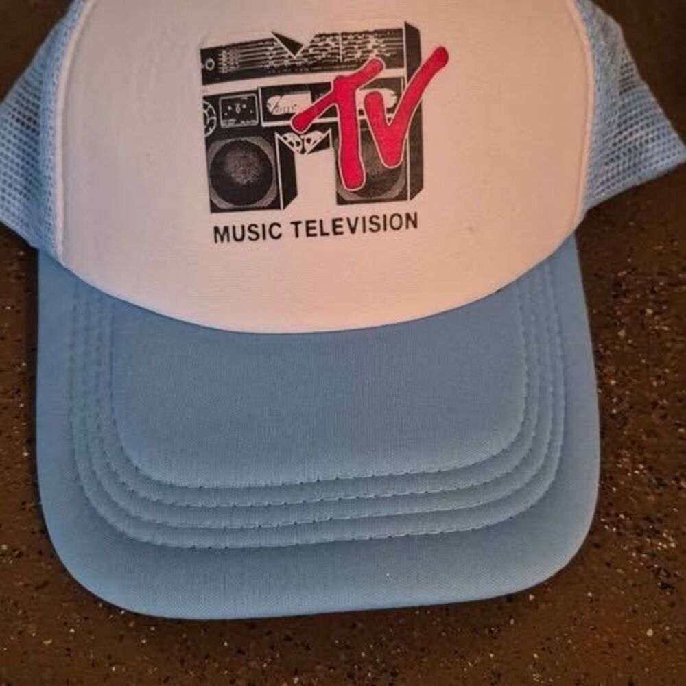 MTV Trucker Hat Light Blue White Snapback